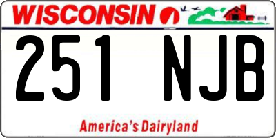 WI license plate 251NJB