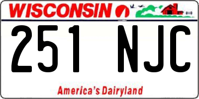 WI license plate 251NJC
