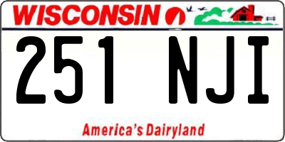 WI license plate 251NJI