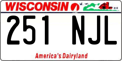 WI license plate 251NJL
