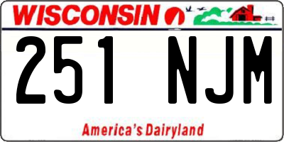 WI license plate 251NJM