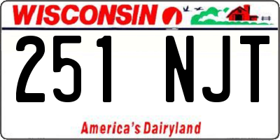 WI license plate 251NJT