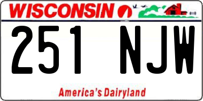 WI license plate 251NJW