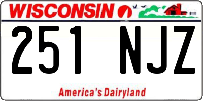 WI license plate 251NJZ