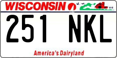 WI license plate 251NKL
