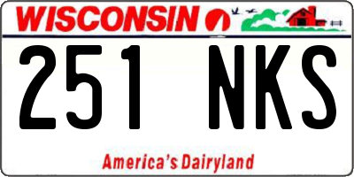 WI license plate 251NKS