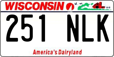 WI license plate 251NLK