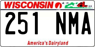 WI license plate 251NMA