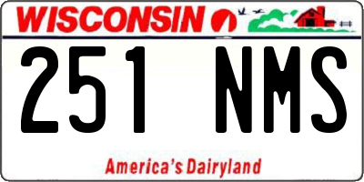 WI license plate 251NMS