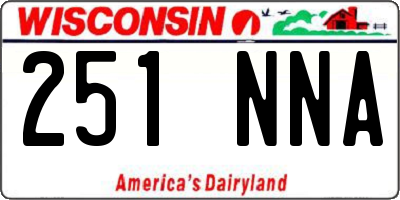 WI license plate 251NNA