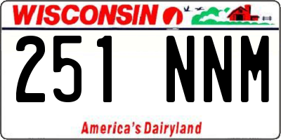 WI license plate 251NNM