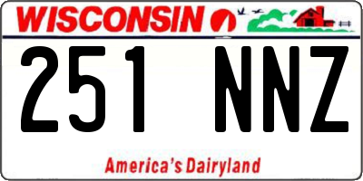 WI license plate 251NNZ