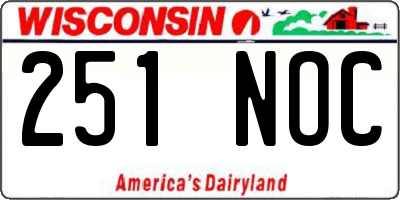 WI license plate 251NOC