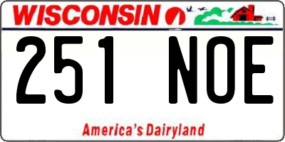 WI license plate 251NOE