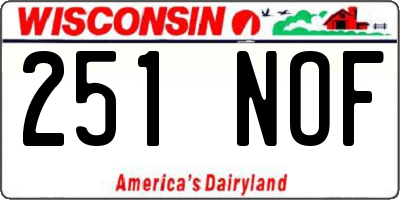 WI license plate 251NOF