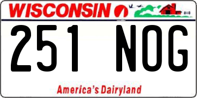 WI license plate 251NOG