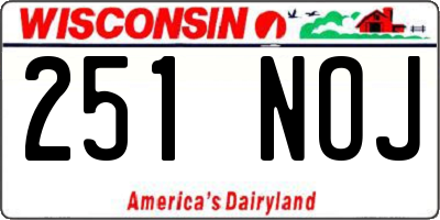WI license plate 251NOJ