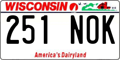 WI license plate 251NOK