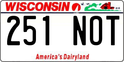 WI license plate 251NOT