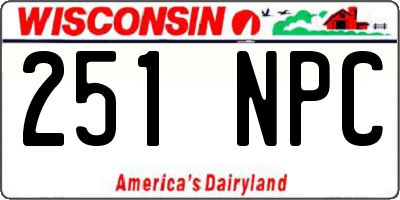 WI license plate 251NPC