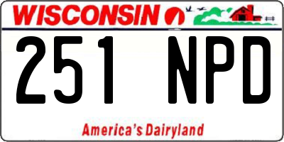 WI license plate 251NPD