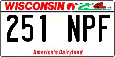 WI license plate 251NPF