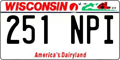 WI license plate 251NPI