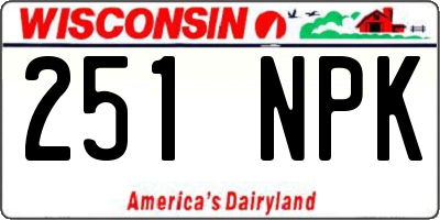 WI license plate 251NPK