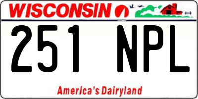 WI license plate 251NPL