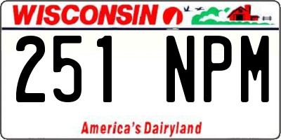 WI license plate 251NPM