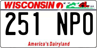 WI license plate 251NPO