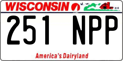 WI license plate 251NPP