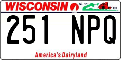 WI license plate 251NPQ