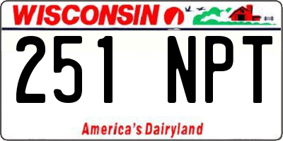 WI license plate 251NPT