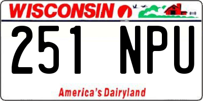 WI license plate 251NPU
