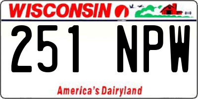 WI license plate 251NPW