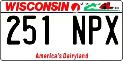 WI license plate 251NPX