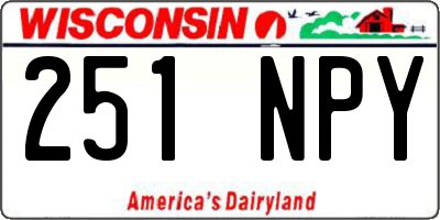 WI license plate 251NPY