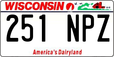 WI license plate 251NPZ