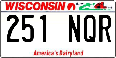 WI license plate 251NQR