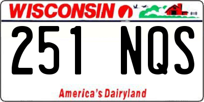 WI license plate 251NQS