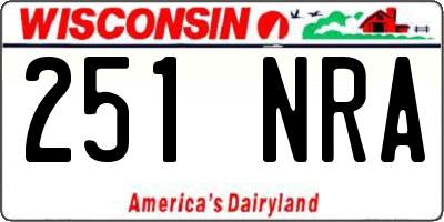 WI license plate 251NRA