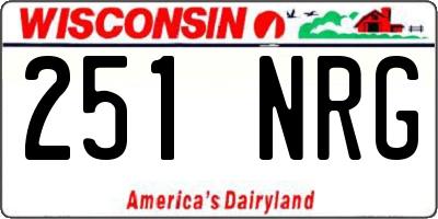 WI license plate 251NRG