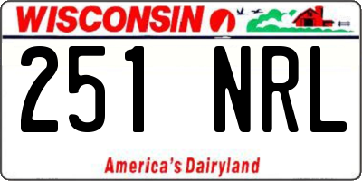 WI license plate 251NRL