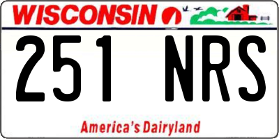 WI license plate 251NRS