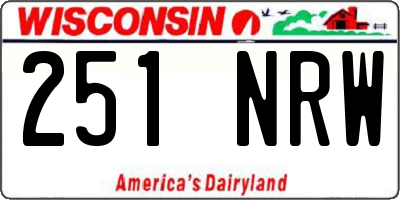 WI license plate 251NRW
