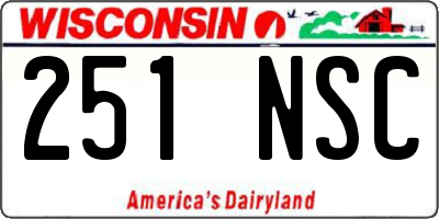 WI license plate 251NSC