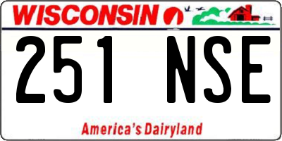 WI license plate 251NSE