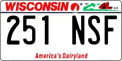WI license plate 251NSF