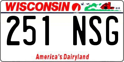 WI license plate 251NSG